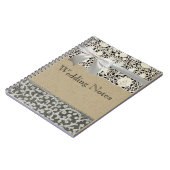 Hochzeitsantike Spitzen Linen Weiße klassische Hüb Notizblock (Linke Seite)