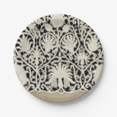 Hochzeitsantike Spitzen Linen Weiße klassische Hüb Pappteller (Vorderseite)