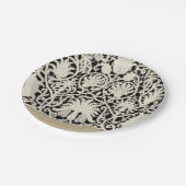 Hochzeitsantike Spitzen Linen Weiße klassische Hüb Pappteller (Schrägansicht)