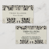 Hochzeitsantike Spitzen Linen Weiße klassische Hüb Visitenkarte (Vorne/Hinten)