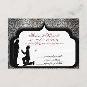 Hochzeitsantrags-Schwule-Hochzeit/Trauungs-RSVP-Ka Einladung