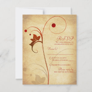 Hochzeitsantwort Herbstrebe Beeren RSVP Karte