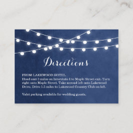 Hochzeitsanweisungen für Navy Blue String Lights e Begleitkarte