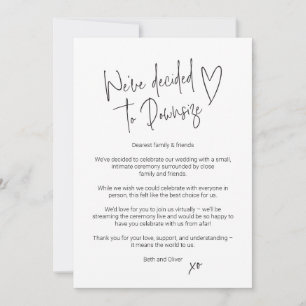 Hochzeitsanzeige mit Verkleinerung der Feier Ankündigung
