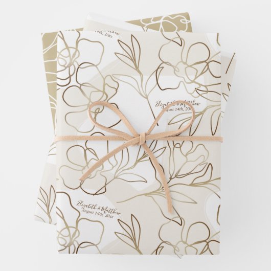 Hochzeitsarbeit, Brautparty-Wrapping Paper-Set Geschenkpapier Set (Beispiel)