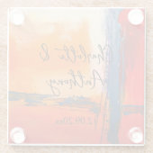 Hochzeitsarbeit für kreative Abstrakte Kunstwerke Glasuntersetzer (Rückseite)