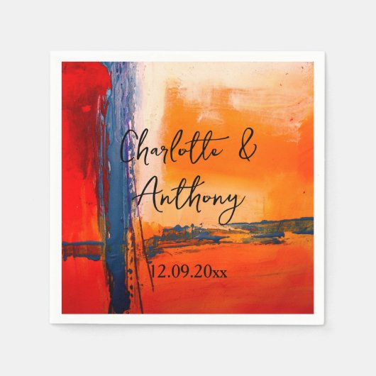 Hochzeitsarbeit für kreative Abstrakte Kunstwerke Serviette (Vorderseite)