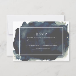 Hochzeitsarbeiten für Navy-Aquarell-Lackrahmen RSVP Karte