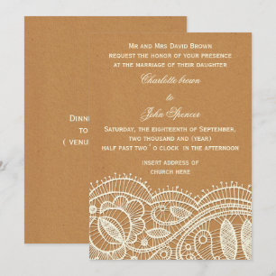 Hochzeitsarbeiten für Spitzenpapiere Einladung