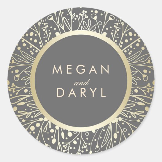 Hochzeitsarbeiten mit Gipskraut Runder Aufkleber (Vorderseite)