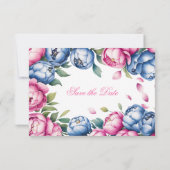 Hochzeitsarge Wasserfarbe Rosa und Blau Save The Date (Rückseite)