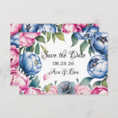 Hochzeitsarge Wasserfarbe Rosa und Blau Save The Date (Vorne/Hinten)