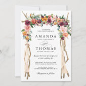 Hochzeitsarsch Burgund Rosenblüte Einladung (Vorderseite)