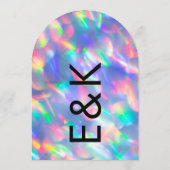 Hochzeitsarsch mit glänzenden, ultramodernen Monog Einladung (Rückseite)