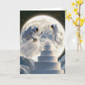 Hochzeitsastronaut für Neugeborene im Mondlicht Karte (Gelbe Blume)