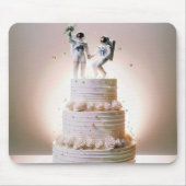 Hochzeitsastronauten auf "Tiered Cake" Mousepad (Vorne)