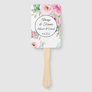 Hochzeitsattel Fans Rosa Blütenblume Fächer