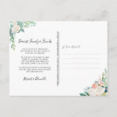 Hochzeitsaufenthalt Wasserfarbe Blumengrün Ankündigungspostkarte (Rückseite)