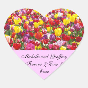 Hochzeitsaufkleber Brautbauername für immer Liebe Herz-Aufkleber