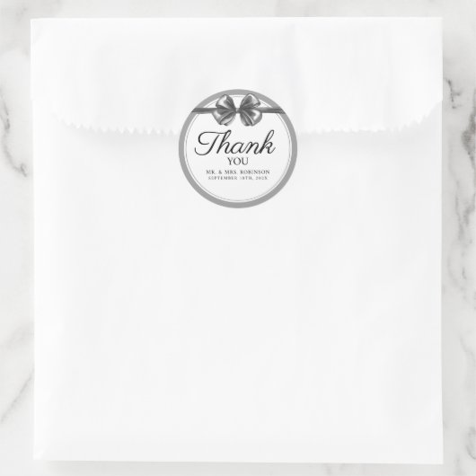 Hochzeitsaufkleber Danke. Runder Aufkleber (Tasche)