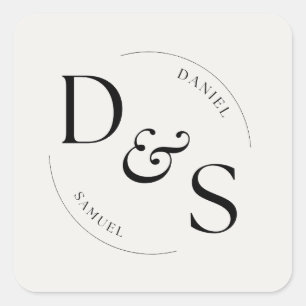 Hochzeitsaufkleber & Etiketten – Minimalistisch El Quadratischer Aufkleber