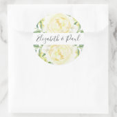 Hochzeitsaufkleber für Rose und Oliven Runder Aufkleber (Tasche)