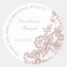 Hochzeitsaufkleber für staubige Rose Runder Aufkleber