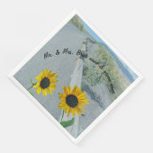 Hochzeitsaufkleber lässige Blume Serviette (Ecke)