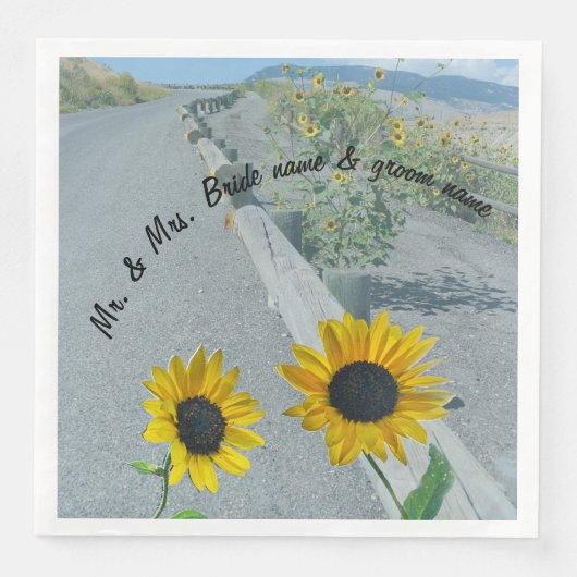 Hochzeitsaufkleber lässige Blume Serviette (Vorderseite)