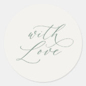 Hochzeitsaufkleber 'Mit Liebe' Runder Aufkleber (Vorderseite)