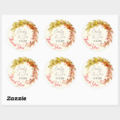 Hochzeitsaufkleber personalisiert runder aufkleber (Blatt)