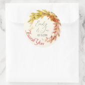 Hochzeitsaufkleber personalisiert runder aufkleber (Tasche)