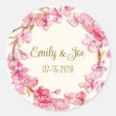 Hochzeitsaufkleber personalisiert runder aufkleber (Vorderseite)