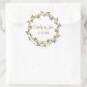 Hochzeitsaufkleber personalisiert runder aufkleber (Tasche)