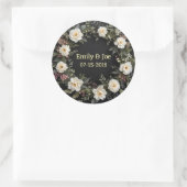 Hochzeitsaufkleber personalisiert runder aufkleber (Tasche)