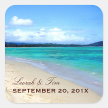 Hochzeitsaufkleber zum Thema Strand
