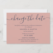 Hochzeitsaufschub für Navy und Blush Ankündigung (Vorderseite)