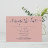 Hochzeitsaufschub für Navy und Blush Ankündigung (Stehend Vorderseite)
