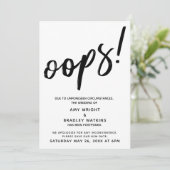 Hochzeitsaufschub Humorvolle "Oops"! Ankündigung (Stehend Vorderseite)