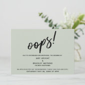 Hochzeitsaufschub Humorvolle "Oops"! Green Card Einladung (Stehend Vorderseite)