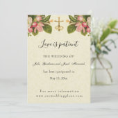 Hochzeitsaufschub Katholische Kirschblüten Save The Date (Stehend Vorderseite)