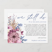 Hochzeitsaufschub machen wir noch immer Skriptflöt Ankündigungspostkarte (Vorne/Hinten)