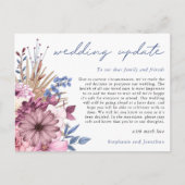 Hochzeitsaufschub Modernes Drehbuch Florals Ankündigungspostkarte (Vorderseite)