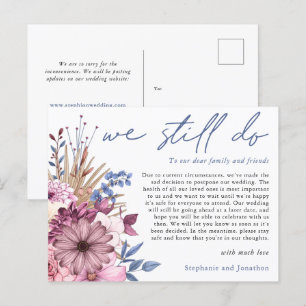 Hochzeitsaufschub Wir heiraten immer noch Skript B Ankündigungspostkarte