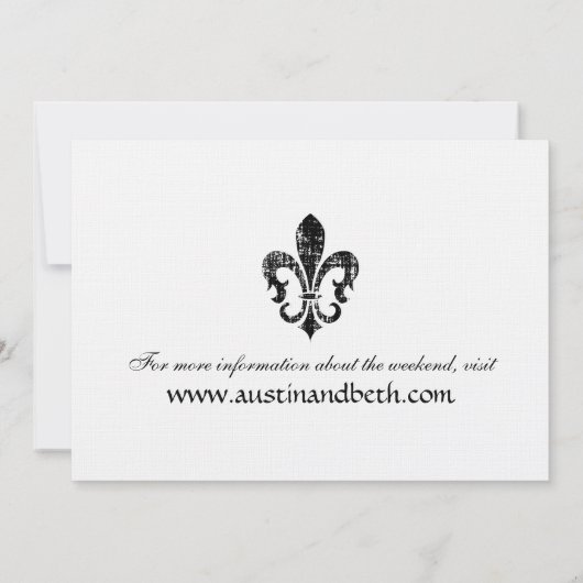 Hochzeitsausweis| New Orleans| Schwarz Einladung (Rückseite)