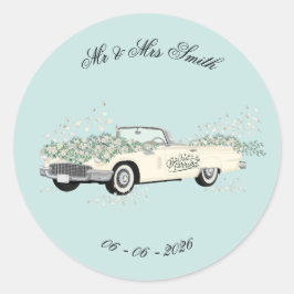 Hochzeitsauto Favor Sticker im Vintage-Stil