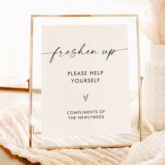 Hochzeitsbadzeichen, Minimalistisches Zimmer-Zeich Poster