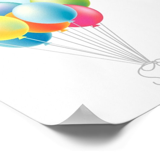Hochzeitsballon Poster (Ecke)