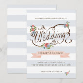 Hochzeitsband - Blau Einladung (Vorne/Hinten)