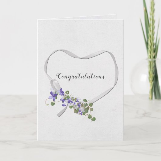 Hochzeitsband Herz mit Ivy Bouquet Card Karte (Vorderseite)